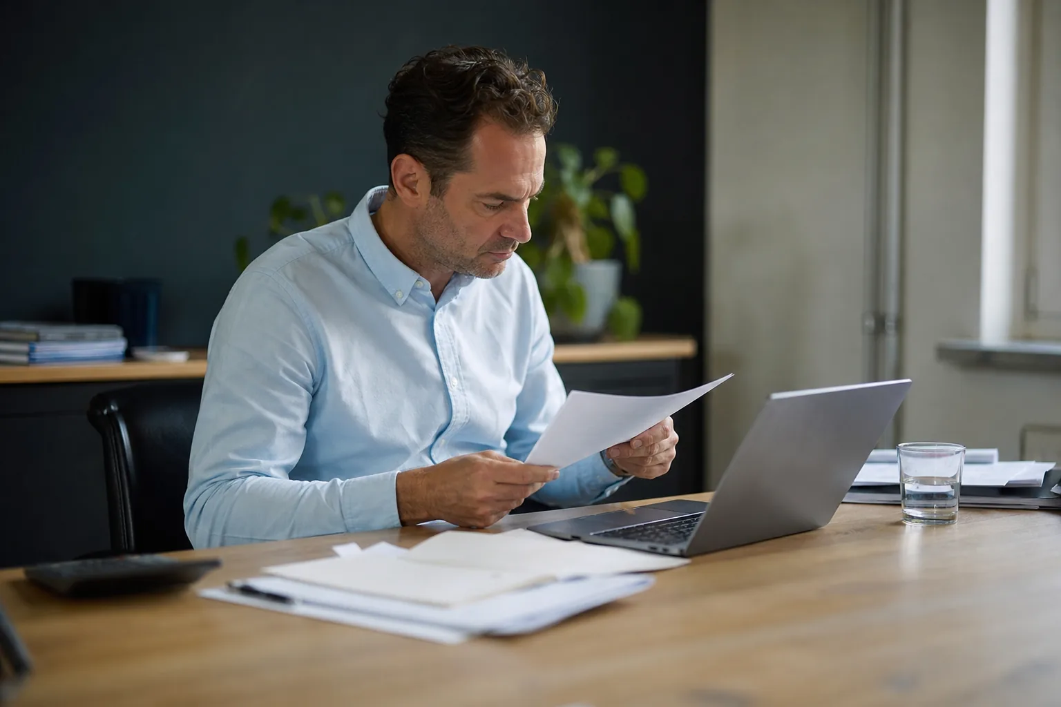 Administratief werk op een klein Nederlands kantoor. Beeld bij het artikel: Wat verandert er voor opdrachtgevers nu de Belastingdienst sinds 1 januari 2025 weer handhaaft?
