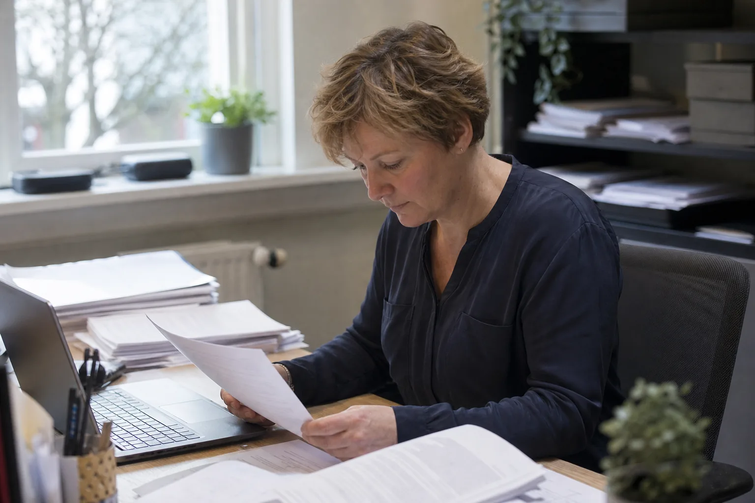 Administratief werk op een klein Nederlands kantoor. Beeld bij het artikel: Hoeveel kost een controle op inhuur je naast de naheffing aan uren en advies?